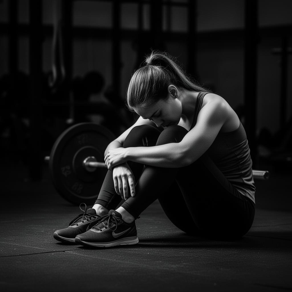Atleta cansada após tentar academia diversas vezes